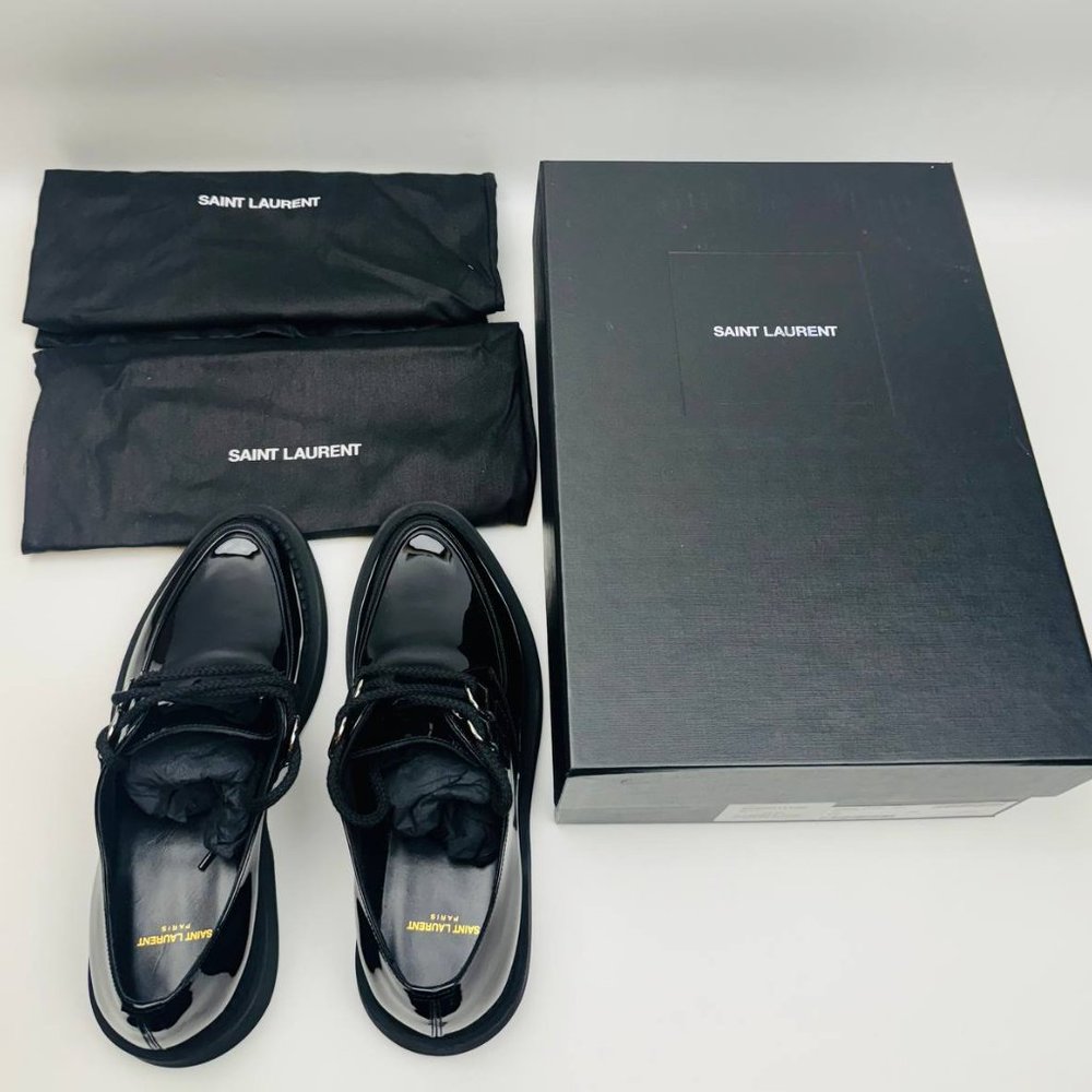Yves Saint Laurent YSL Teddy 10 Lace Up Shoes Black EU 39.5 US 6.5